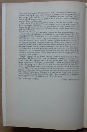 antiquarisches Buch – Alfred Hofmann – Probleme um die Wettervorhersage. [Kosmos Bändchen Nr. 207.]