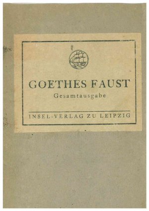 gebrauchtes Buch – Faust - Goethe – Faust. Gesamtausgabe. Textrevision von Hans Gerhard Gräf.