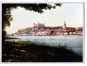 Photochromdruck Pressburg a.d. Donau Pozsony um 1900