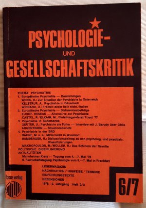 gebrauchtes Buch – Siegfried Grubitzsch/Günter Rexilius  – Psychologie und Gesellschaftskritik, 2. Jahrgang, Heft 2/3, 1978, Schwerpunktthema: Psychiatrie