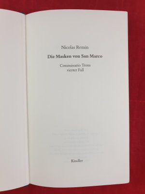 gebrauchtes Buch – Nicolas Remin – Die Masken von San Marco,