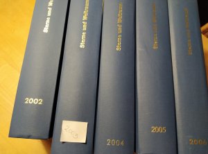 Sterne und Weltraum, Monatszeitschrift, gebundene Jahrgänge der Jahre 2002, 2003, 2004,2005 und 2006