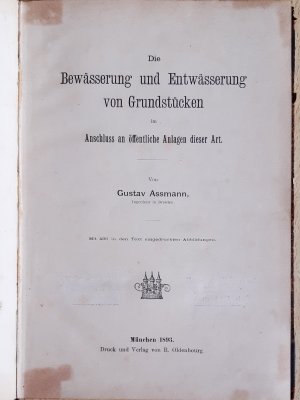 Die Bewässerung und Entwässerung von Grundstücken