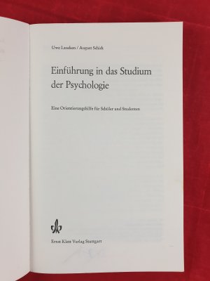 gebrauchtes Buch – Laucken, Uwe / Schick – Einführung in das Studium der Psychologie.