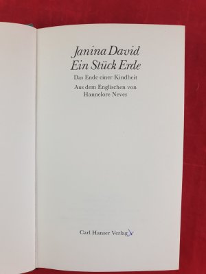 gebrauchtes Buch – Janina David – Ein Stück Erde - Das Ende einer Kindheit
