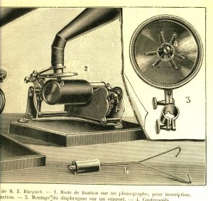 antiquarisches Buch – J. Laffargue – Phonograph "DIAPHRAGME" Schreib- & Abspielmembran 1900