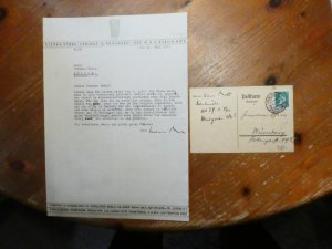 Maschg. Brief  ( 1931 )und handschriftl. Karte ( 1927 )