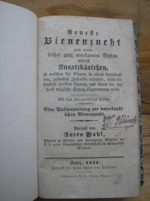 Neueste Bienenzucht ...eine Aufmunterung zur vaterländischen Bienenzucht