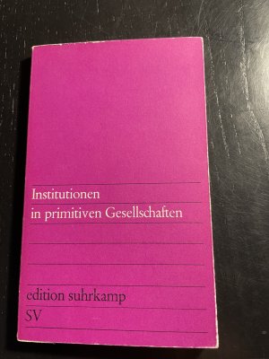 antiquarisches Buch – R. Firth u – Institutionen in primitiven Gesellschaften