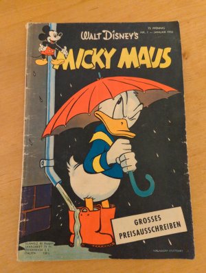 Micky Maus Heft - Nr. 1 - 1955 (Januar) Originalausgabe