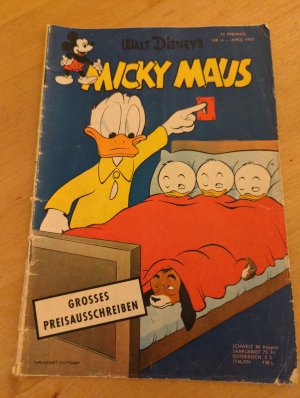 antiquarisches Buch – Walt Disney – Micky Maus Heft - Nr. 4 - 1955 (April) Originalausgabe