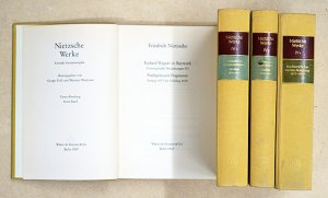 Nietzsche Werke- Kritische Gesamtausgaabe. IV. Abt. (Bde: 1 -4, compl.). 1. Richard Wagner in Bayreut. Nachgelasse Fragmente 1875-1876; 2: Menschliches […]