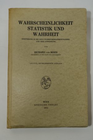 WAHRSCHEINLICHKEIT, STATISTIK UND WAHRHEIT. Einführung in die neue Wahrscheinlichkeitslehre... *AUSG. LETZTER HAND