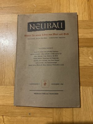 antiquarisches Buch – Dr. Dr – Neubau. Blätter für neues Leben aus Wort und Geist - Jahrgang 1, April 1946, Heft 9