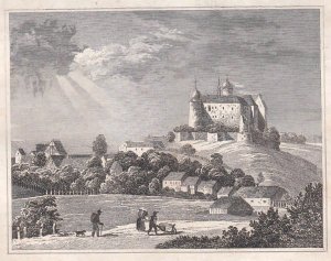 Sehr schöne Ansicht mit Schloss Voigtsberg im Mittelpunkt.