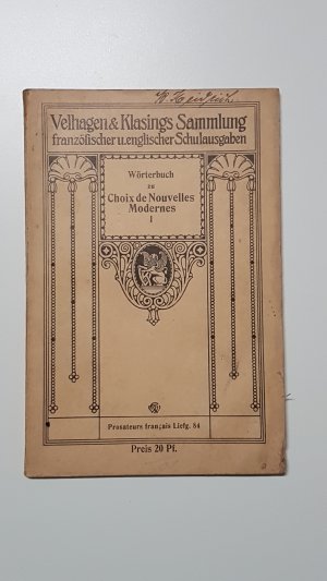 gebrauchtes Buch – Hugo Bansemer – Wörterbuch zu Choix de Nouvelles Modernes I