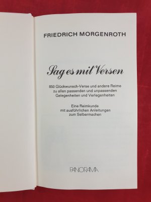 gebrauchtes Buch – Friedrich Morgenroth – Sag es mit Versen - 850 Glückwunsch-Verse und andere Reime