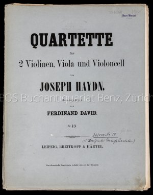 Quartette für 2 Violinen, Viola, und Violoncell., Zum Vortrag im Gewandhause zu Leipzig und zum Gebrauch beim Conservatorim der Musik daselbst.