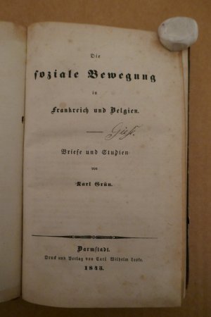 Die soziale Bewegung in Frankreich und Belgien. Briefe und Studien.