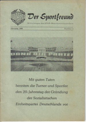 antiquarisches Buch – DTSB Der Sportfreund - DDR Mitteilungen des DTSB Bezirksvorstand Gera Jahrgang 1966 Nummer 4