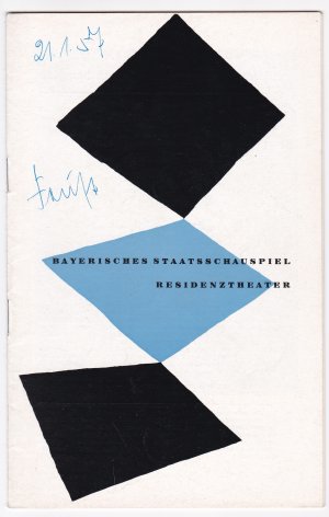 gebrauchtes Buch – Programmheft Bayerische Staatstheater. Bayerisches Staatsschauspiel. Residenztheater. Blätter des Bayerischen Staatsschauspiels. 9. Jahrgang, Heft 3, 1956/57. ANBEI Faltblatt/Spielplan zu: Faust, Der Tragödie erster Teil von Johann Wolfgang von Goethe. Etwas bebildert und illustriert! Einige Werbeanzeigen enthalten.