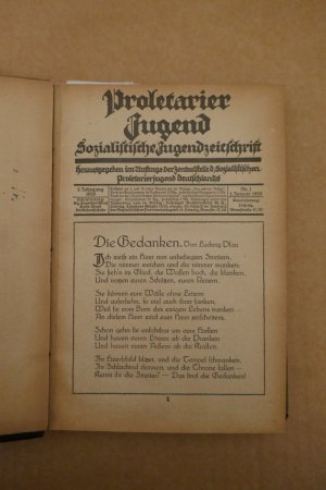 Sozialistische Jugendzeitschrift. 1. Jahrgang 1920, Nr. 1. Januar 1920 bis Nr. 17/18, Dezember 1920 (Komplett).