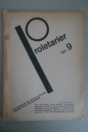 Monatsschrift der Kommunistischen Arbeiter-Partei Deutschlands. Jahrgang 1927, Heft 1 (Januar) bis Heft 9 (September) (Konvolut 8 Hefte [Heft 4/5, Mai […]