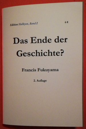 gebrauchtes Buch – Francis Fukuyama – Das Ende der Geschichte?