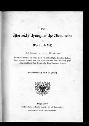 antiquarisches Buch – Die österreichisch-ungarische Monarchie in Wort und Bild. Oberösterreich und Salzburg