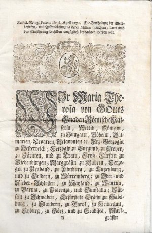 Erhebung für die Erfassung der diensttauglichen Männer - Rarität!