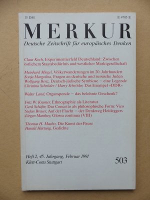 Merkur. Deutsche Zeitschrift für europäisches Denken. Heft Nr. 402, 405, 413, 422, 425, 429, 438, 451/ 452, 489, 502, 503, 504, 505, 512, 513, 514, 515 […]