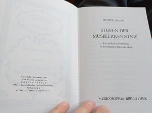 gebrauchtes Buch – Balan – Stufen der Musikerkenntnis