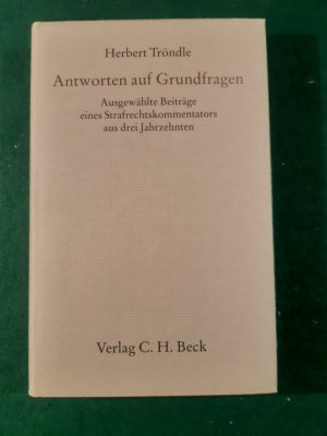 gebrauchtes Buch – Herbert Tröndle – Antworten auf Grundfragen - vom Autor signiert -