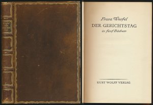 Der Gerichtstag. In fünf Büchern. [Erstausgabe.]