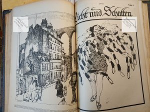 Licht und Schatten - Wochenschrift für Schwarz-Weiß-Kunst und Dichtung 1911-1914 (40 Hefte in einem historischen Klemmbinder)