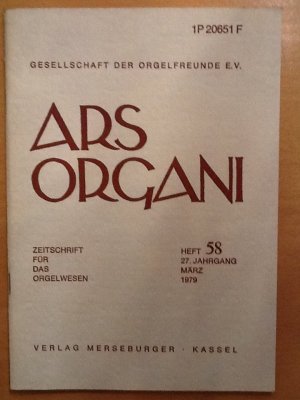 Ars Organi 27, Heft 58 (März 1979)