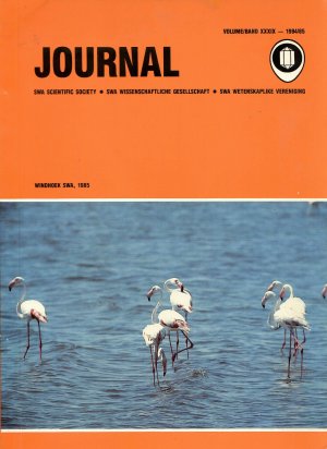 Karl-Heinz Loske, Hubert Roer u.a.: SWA Wissenschaftliche Gesellschaft (Namibia) / SWA Scientific Society: Journal, Volume / Band XXXIX (39), 1984/85