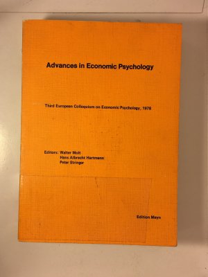 gebrauchtes Buch – Molt, Walter; Hartmann – Advances in Economic Psychology