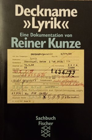 gebrauchtes Buch – Reiner Kunze – Deckname »Lyrik« - Eine Dokumentation