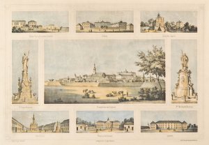 gebrauchtes Buch – "Rastatt von der Südseite". Gesamtansicht (14 x 26 cm), umgeben von 8 Teilansichten. gebrauchtes Buch – "Rastatt von der Südseite". Gesamtansicht (14 x 26 cm), umgeben von 8 Teilansichten.