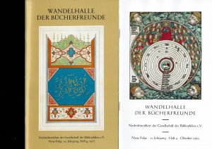 Konvolut 37 Hefte. Wandelhalle der Bücherfreunde. Nachrichtenblatt der Gesellschaft für Bibliophilen e. V. Neue Folge 11. Jg. Heft 4 Oktober 1969 bis […]