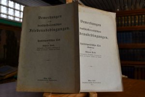 antiquarisches Buch – Richard Riedl – Bemerkungen zu den deutschösterreichischen Friedensbedingungen. Handelspolitischer Teil und Nachtrag.