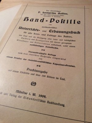 Hand-Postille oder christkatholisches Unterrichts- und Erbauungsbuch