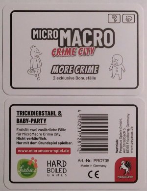 Micro Macro Crime City, Promokarten - Erweiterung Promokarten