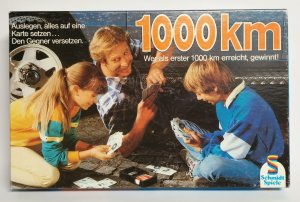 gebrauchtes Spiel – Andrea Meyer – 1000 Km A29 Großformat-Ausgabe 1985 Schmidt Spiele 1160 - für 2 bis 6 Spieler - ab 8 Jahren - Dauer 30 Minuten