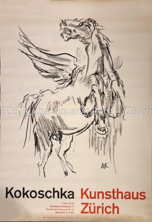 Fliiegendes Pferd mit Flügeln. - Ausstellungsplakat