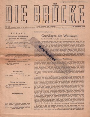 antiquarisches Buch – British Information Centre – Die Brücke -- British Information Centre Nr.108 - 20.November 1948