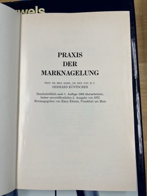 gebrauchtes Buch – Gerhard Küntscher – Praxis der Marknagelung     Reprint - Rarität