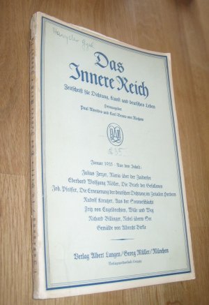 Das Innere Reich - Zeitschrift für Dichtung, Kunst und deutsches Leben - Januar 1935