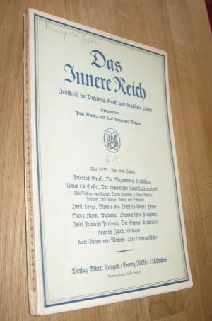 Das Innere Reich - Zeitschrift für Dichtung, Kunst und deutsches Leben - Mai 1935